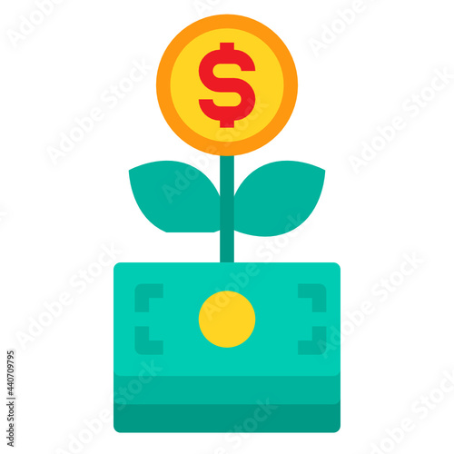 Money Tree flat icon