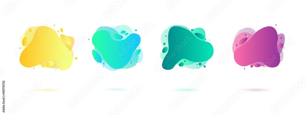 Abstract dynamic gradient graphic elements in modern style. Banners with flowing liquid shapes, amoeba forms. Abstract dynamic gradient graphic elements in modern style. Banners with flowing liquid shapes, amoeba forms.