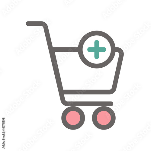 Add cart filled outline icon.