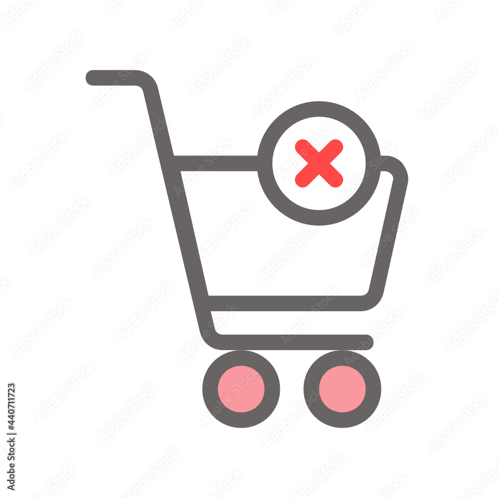 Delete Cart filled outline icon. Delete Cart filled outline icon.
