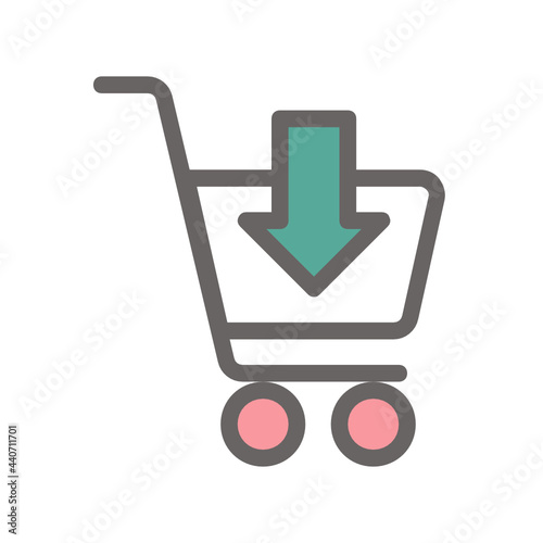 Cart filled outline icon.