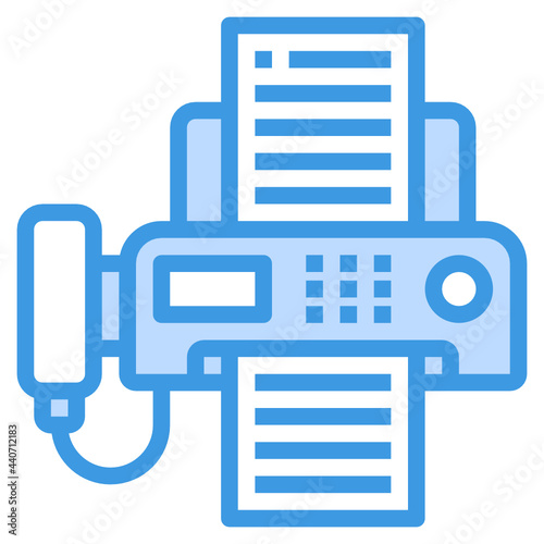 Fax blue outline icon