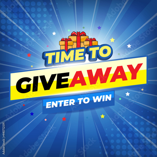 Giveaway contest for social media feed. Template Giveaway Prize win competition Follow the steps below