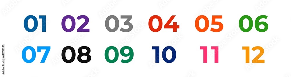 Numbers colourful isolated on white background. Isolated vector. Doodle vector illustration. Numbers colourful isolated on white background. Isolated vector. Doodle vector illustration.
