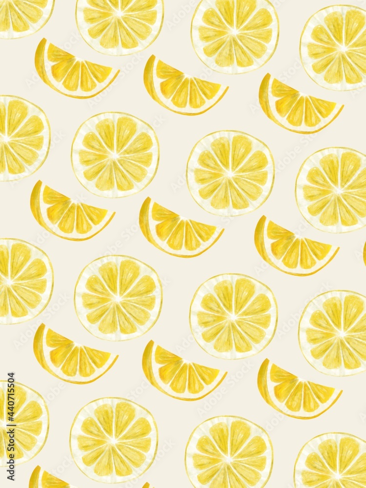 Watercolor lemon paper texture and pattern
