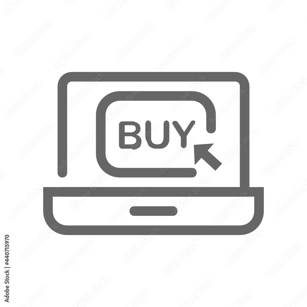 Online shopping outline icon.