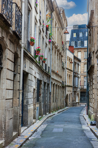 The streets of the old town in the center of Bordeaux. France