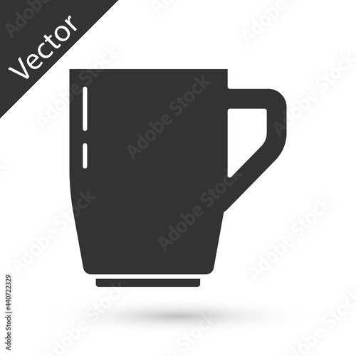 Grey Coffee cup icon isolated on white background. Tea cup. Hot drink coffee. Vector