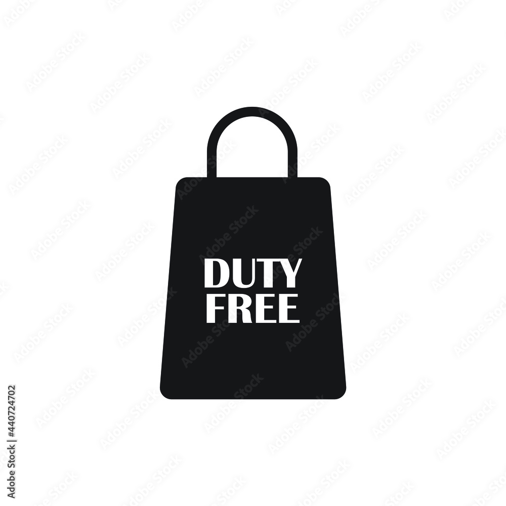 Duty free shopping bag icon design. vector illustration