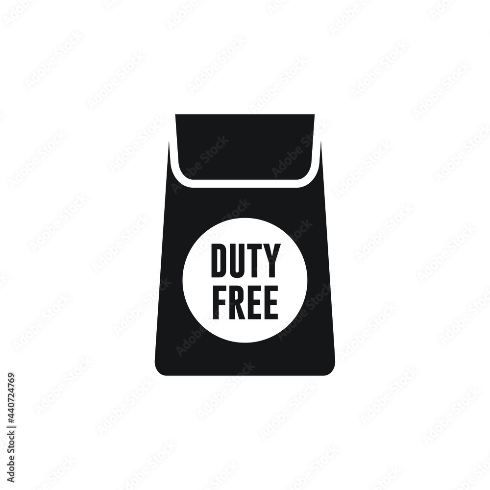 Duty free shopping bag icon design. vector illustration