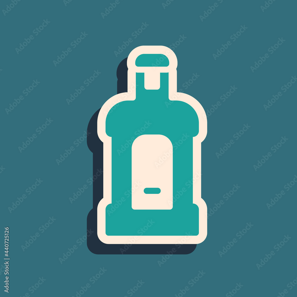Green Orujo icon isolated on green background. Long shadow style. Vector Green Orujo icon isolated on green background. Long shadow style. Vector