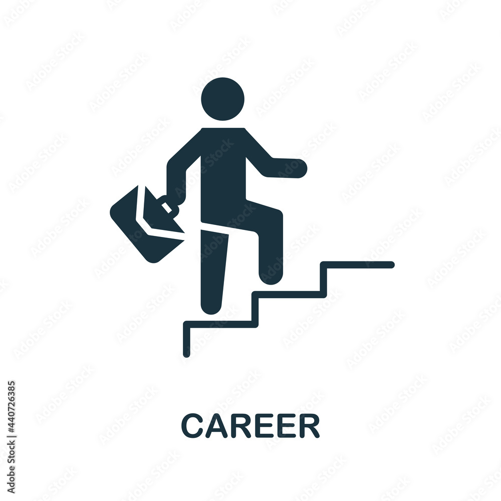 Career icon. Monochrome simple element from personal growth collection. Creative Career icon for web design, templates, infographics and more Career icon. Monochrome simple element from personal growth collection. Creative Career icon for web design, templates, infographics and more