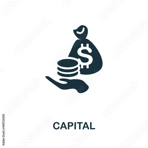 Capital icon. Monochrome simple element from personal growth collection. Creative Capital icon for web design, templates, infographics and more