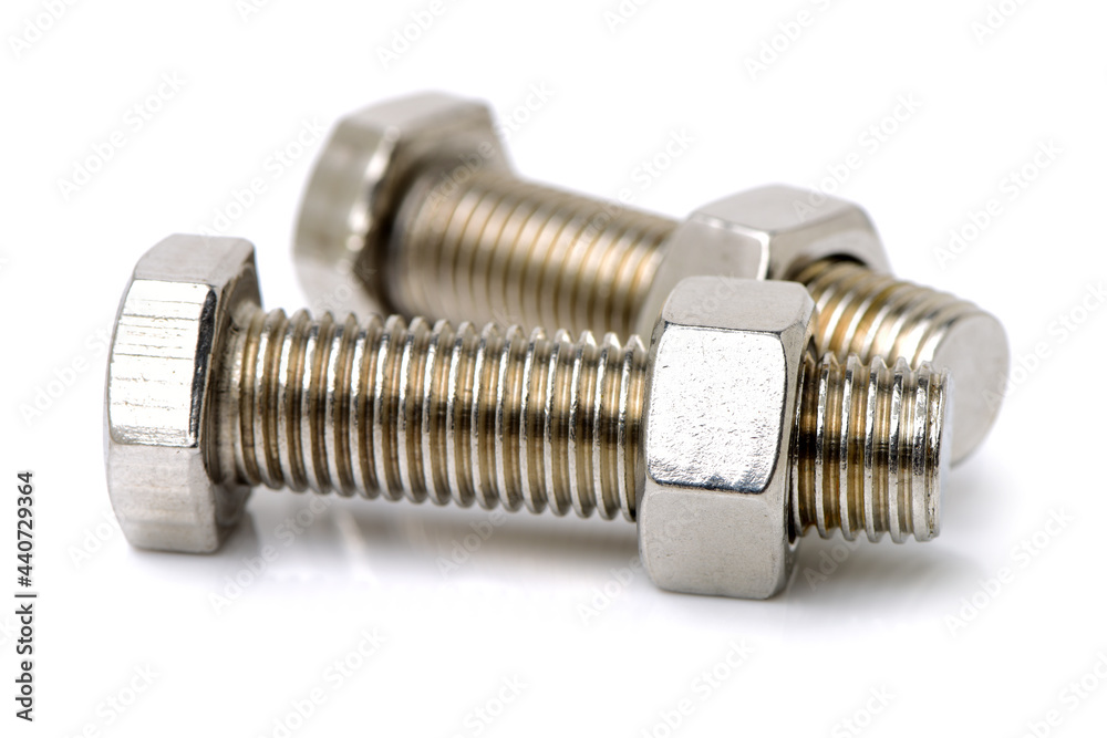 bolt and nut isolated on white background bolt and nut isolated on white background