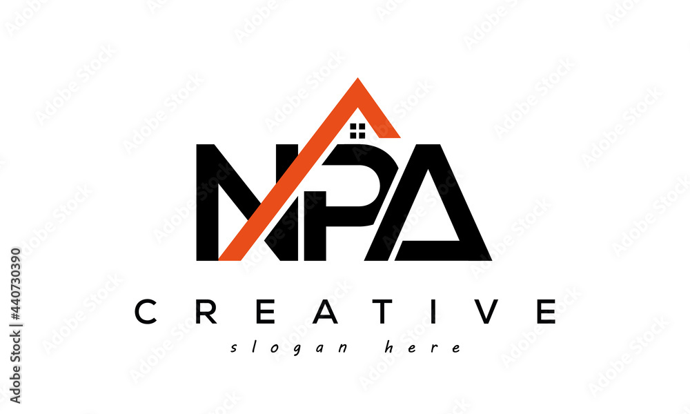 initial NPA letter real estate construction logo vector Stock Vector