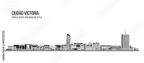 Cityscape Building Abstract Simple shape and modern style art Vector design - Ciudad Victoria city
