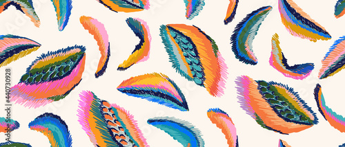Hand drawn contemporary abstract print. Creative collage seamless pattern. Fashionable template for design.