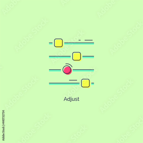 Simple line colorful adjust icon