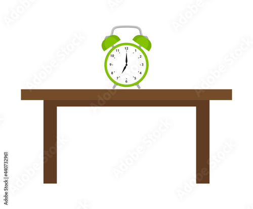 retro alarm clock on table