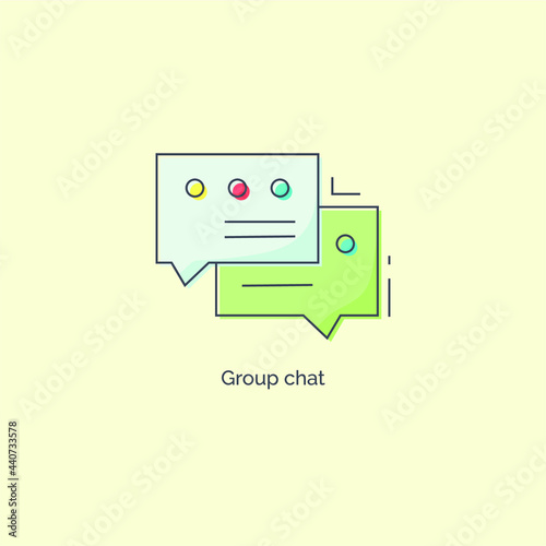 Simple colorful group chat icon