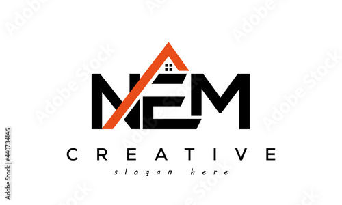 initial NEM letters real estate construction logo vector	