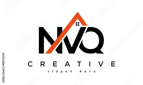 initial NVQ letters real estate construction logo vector	 photo