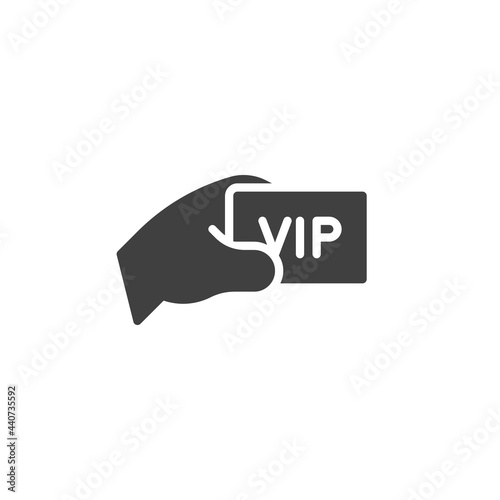 Hand with vip ticket vector icon