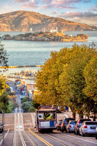 San Francisco, skyline with Alcatraz Island photo
