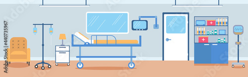 hospital ward in flat style, hospital isolated, vector