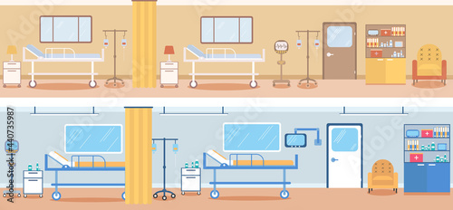 hospital ward in flat style, hospital