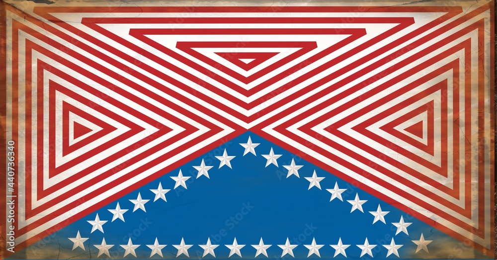 Composition of blue and red stars and stripes Composition of blue and red stars and stripes