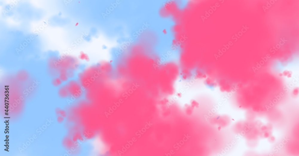 Fototapeta premium Composition of blue and red clouds