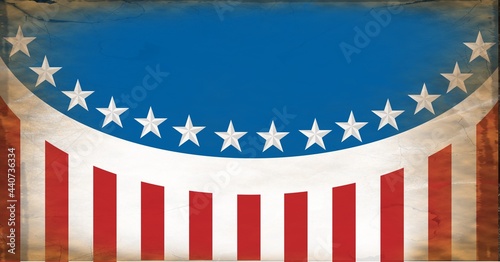 Composition of blue and red stars and stripes
