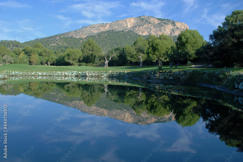 Reflection in the water of a mountain lake