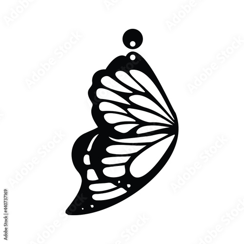 wing butterfly earring jewerly vector illustration design