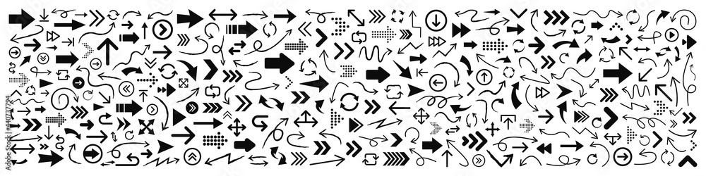 300 Arrows set black icons. Arrow icon. Arrow vector collection. Arrow. Cursor. Modern simple arrows. Vector illustration. 300 Arrows set black icons. Arrow icon. Arrow vector collection. Arrow. Cursor. Modern simple arrows. Vector illustration.
