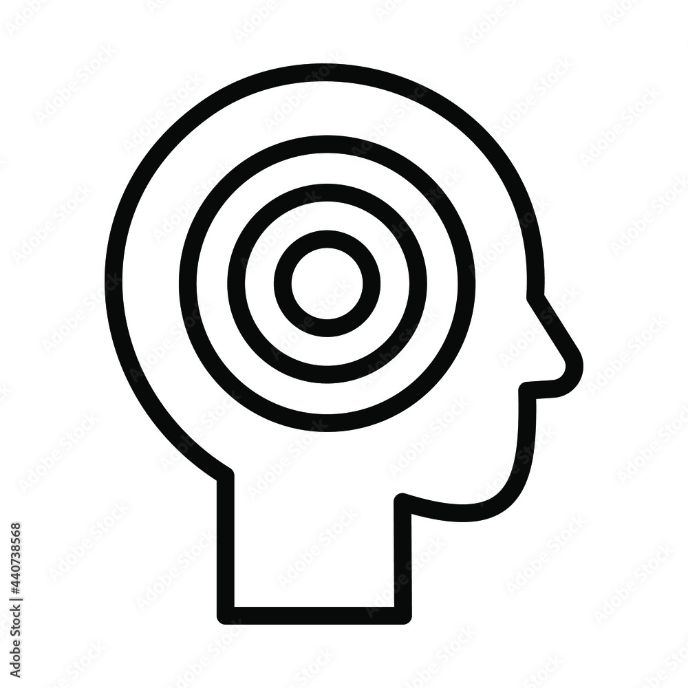 Human head icon with target or vector illustration, isolated sign symbol vector. High quality black style vector icon. Human head icon with target or vector illustration, isolated sign symbol vector. High quality black style vector icon.