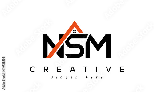 NSM letters real estate construction logo vector photo