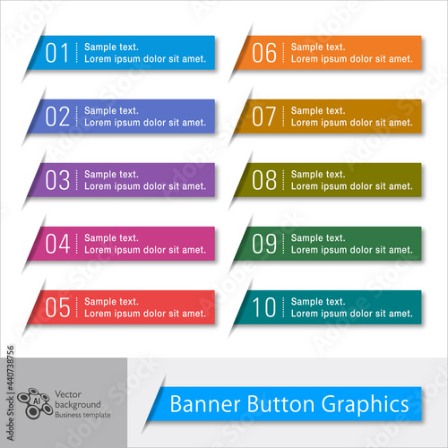 Web button and headline design. Vector graphics.	
