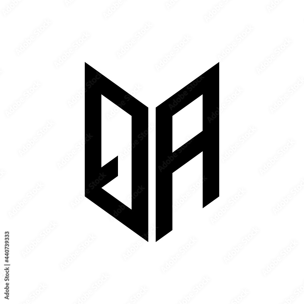 initial letters monogram logo black QA initial letters monogram logo black QA