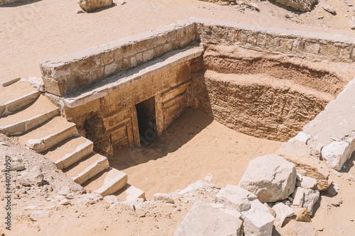 Archelogical site entrance near pyramid of Djoser in Saqqara, Egypt photo