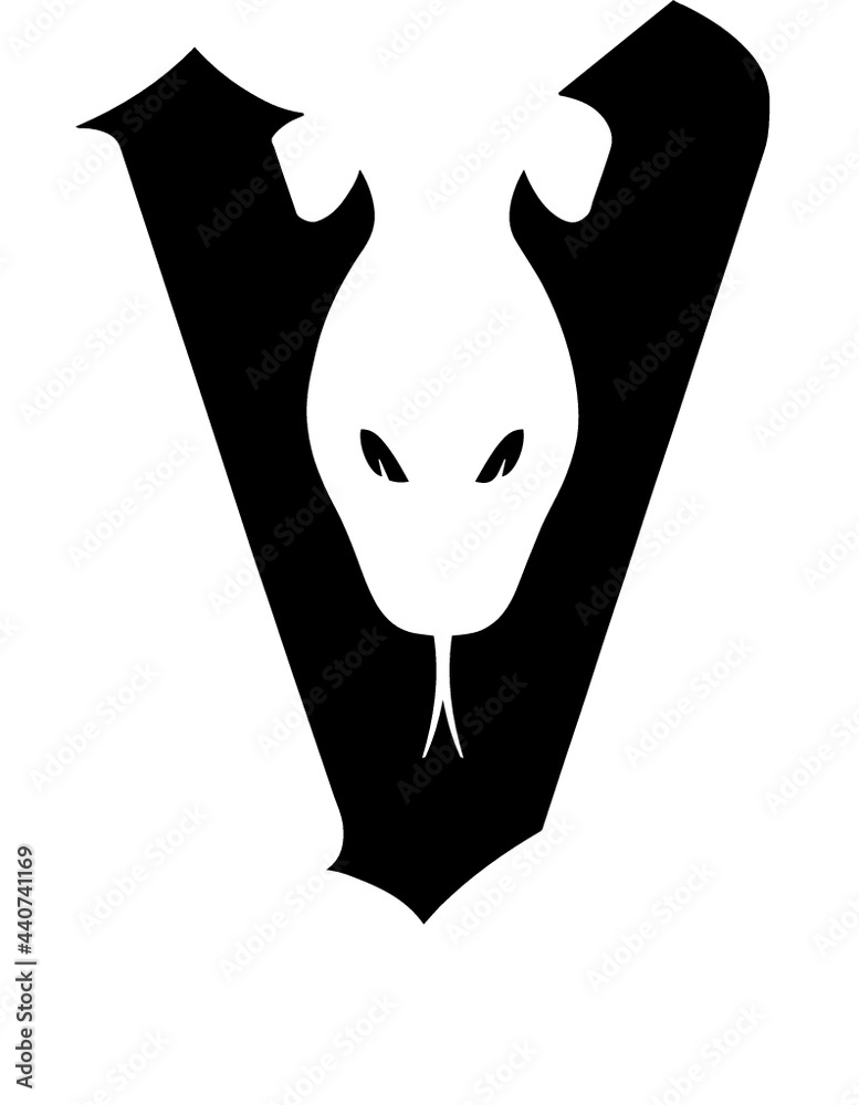 V Letter Viper Snake EPS Logo Illustration Vector Stock Vector Adobe