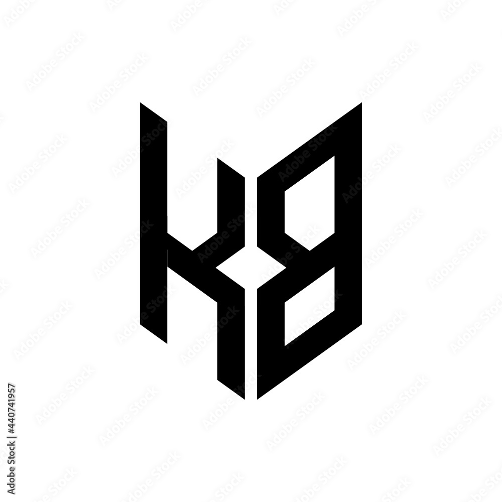 initial letters monogram logo black KB initial letters monogram logo black KB
