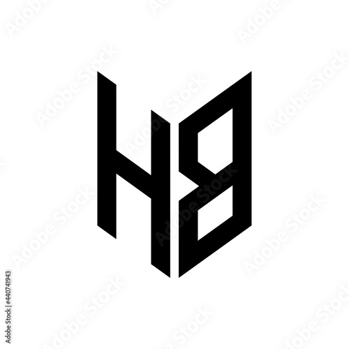 initial letters monogram logo black HB