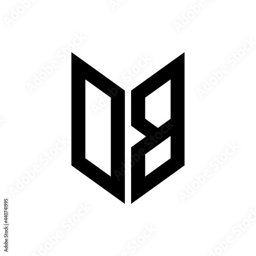 initial letters monogram logo black OB