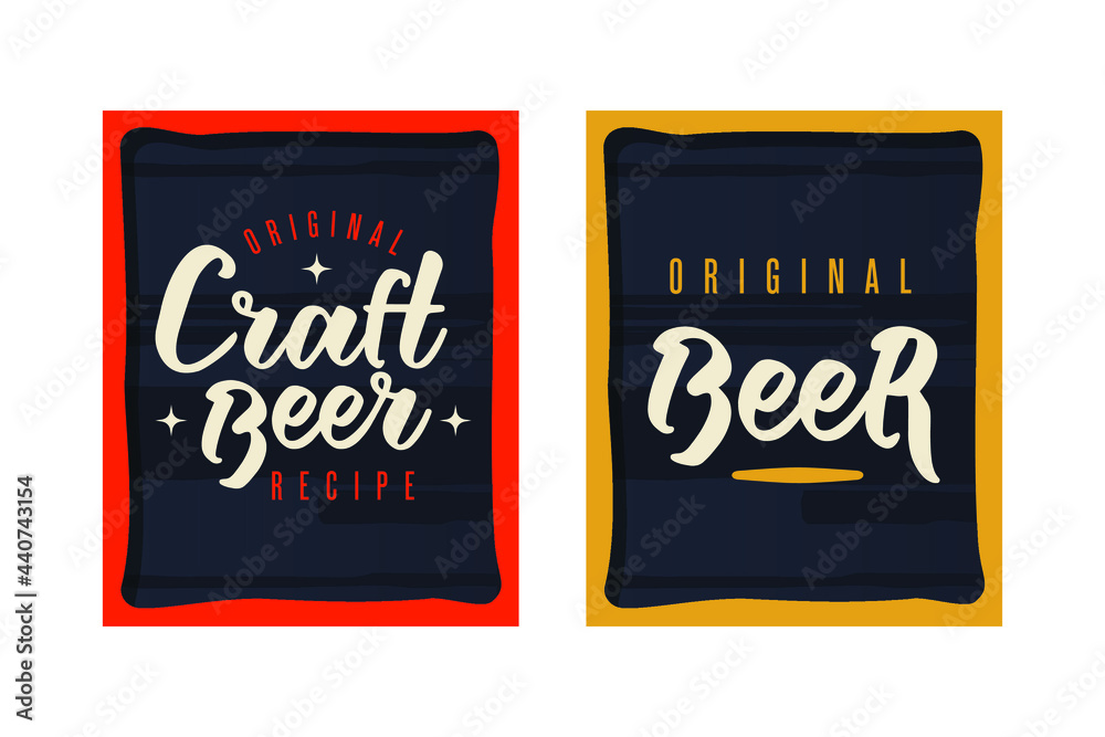 Craft Beer. Original Recipe. Original Beer. Modern Vector Illustration. Lettering Composition with Decorative Elements in Frames. Social Media Ads. Craft Beer. Original Recipe. Original Beer. Modern Vector Illustration. Lettering Composition with Decorative Elements in Frames. Social Media Ads.