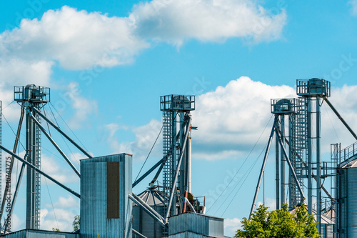 Modern granary over sky background