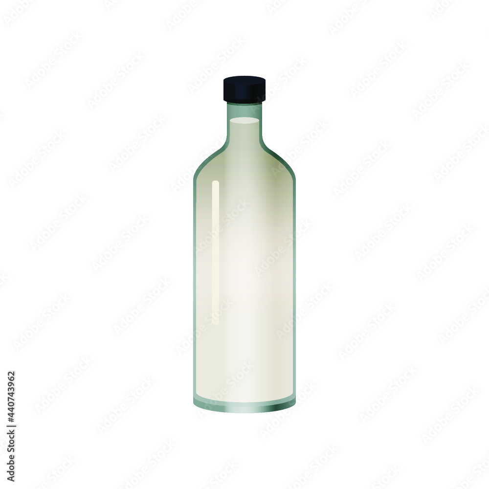 Bottle with Liquid on White Background. Modern Vector Illustration. Social Media Ads. Bottle with Liquid on White Background. Modern Vector Illustration. Social Media Ads.