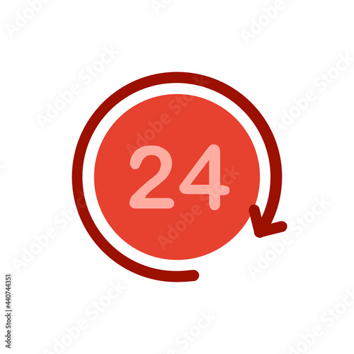 24 hours time flat icon.