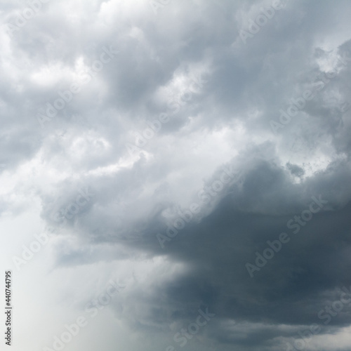 Abstract ominous dramatic clouds, stormy dangerous weather forecast, dark clouds in sky